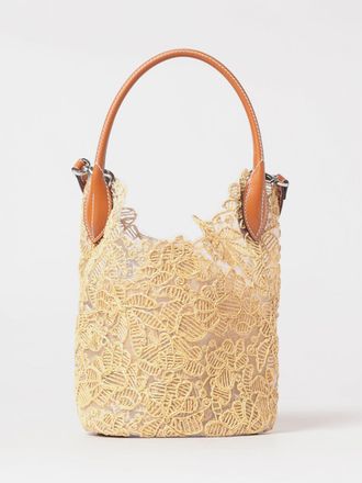 Ermanno Scervino Borsa Ermanno Scervino in nylon a rete e rafia ricamata con motivo floreale