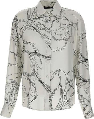 Fabiana Filippi Overhemden, Dames, Wit, M, Zijden Twill Blouse