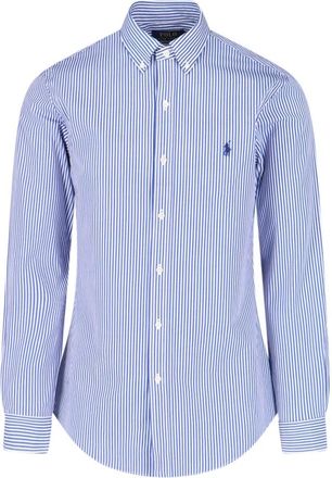 Ralph Lauren Gestreept Logo Overhemd - Heren - Zakelijke Overhemden - Blauw - S - Katoen - Overhemden