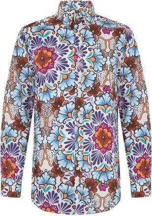 Paul & Shark Floral Shirt with Classic Collar - male - Paul & Shark - Casual Shirts - Multicolor - 6XL - Shirts