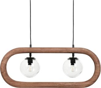 Beliani Beliani - Mango Wood Pendant Lamp Ceiling Hanging Home Lighting Handmade Dark Ayensu