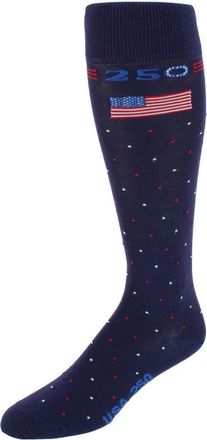 Trafalgar Store Founders 250 Polka Dot Over The Calf Mercerized Cotton Socks in Navy Blue With Polka Dots at Nordstrom