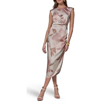 DKNY Floral Print Ruched Sheath Dress in Snow Petal at Nordstrom, Size 8