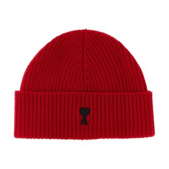 Ami Gorro de lana tejido con logo de coraz&oacute;n - Accessories - unisex - Rojo - ONE SIZE