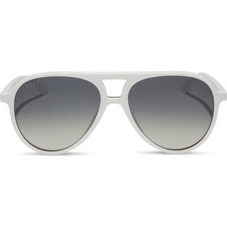 DIFF Eyewear Tosca II 56mm Aviator Sunglasses in Grey Gradient Silver Flash at Nordstrom