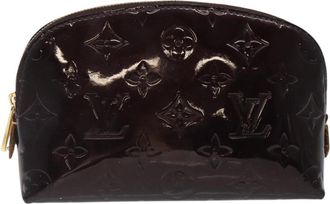 Louis Vuitton Cosmetic Pouch Burgundy Patent Leather Clutch Bag (Pre-Owned)