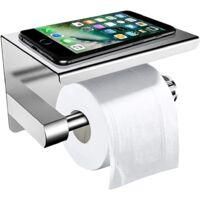 OEM Remitery - Portarrollos De Papel Higi&eacute;nico De Pared En Acero Inoxidable 304 - Soporte Con Estante Para Ba&ntilde;o Y Cocina - Instalaci&oacute;n Adhesiva O Con Torn