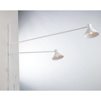 Luce-Ambiente-Design Duetto Wall Lamp in White Metal with Two Adjustable Arms