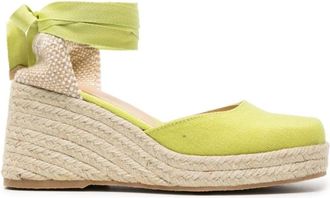 Castaner Tina Raffia Wedge Espadrilles - Dames - Sleehakken - Geel - 40 EU - Schoenen