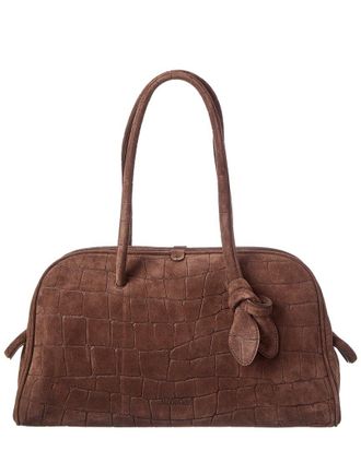 Jacquemus The Turismo Large Croc-Embossed Suede Shoulder Bag