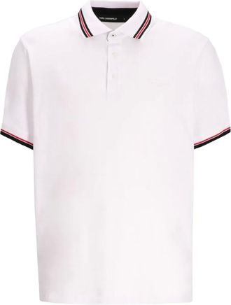 Karl Lagerfeld Polo in cotone con ricamo logo - Bianco