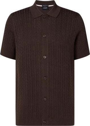 Joop Tristao Gebreid Overhemd - Heren - Vesten - Bruin - 2XL - Katoen - Truien & Vesten
