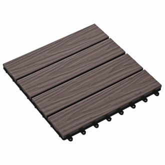 vidaXL Tile De Decking Dise&ntilde;o 3d 11 Pcs Marr&oacute;n Oscuro 30 X 30 Cm Wpc Vidaxl
