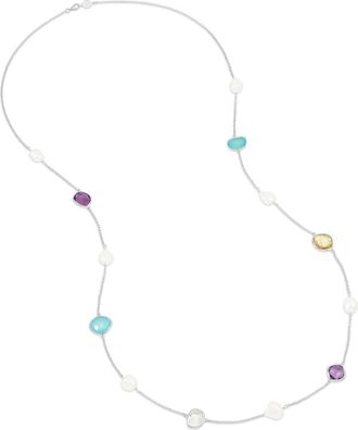 Dower & Hall Long Candy Gemstone & Baroque Pearl Necklace