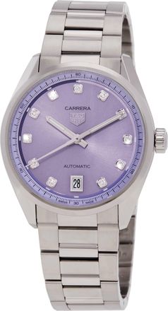Tag Heuer Carrera GMT Automatic Diamond Purple Dial Ladies Watch WBN2319.BA0001