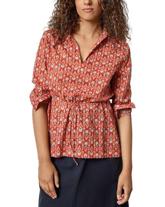 Lilla P Collared Split Neck Top