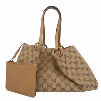 Gucci Beige Canvas Tote Bag (Pre-Owned)