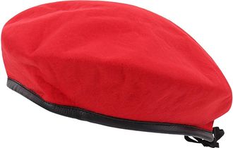 Generic Simple Solid Color Light Plate Wool Beret for Children Spring/Summer Breathable Small Painter Hat Fashion Newsboy Hat for Doll (Red, One Size)