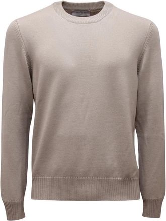 Gran Sasso Paricollo M/L - Heren - Ronde hals truien - Beige - M - Wol - Truien & Vesten