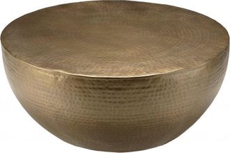 Macabane Mesa de centro redonda de aluminio dorado de 91x91 cm