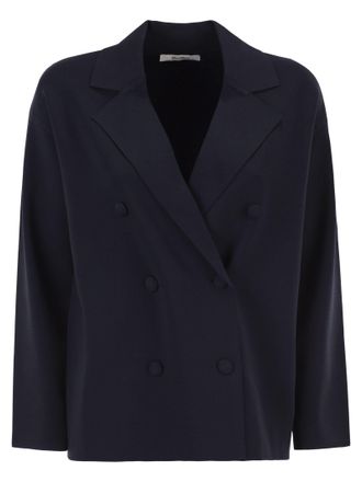 Max Mara Mxpcalte Chaqueta De Crep&eacute; De Viscosa Con Doble Botonadura