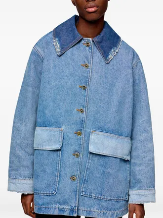 Ganni Patchwork Denim Jacket - Blue