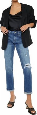 Kancan Mid Rise Boyfriend Jeans In Medium Wash