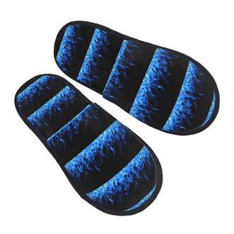 Generic Fluffy Slippers Blue Flame Breathable Hotel Slippers Lightweight Anti-Slide Slipper For Bedroom Travel Women M