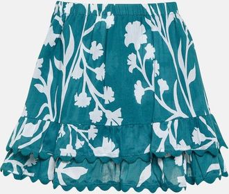 Juliet Dunn Majorelle tiered cotton miniskirt