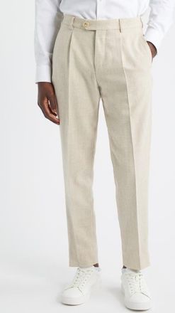 BOSS Peet Pleated Alpaca Blend Dress Pants in Open Beige at Nordstrom, Size 34