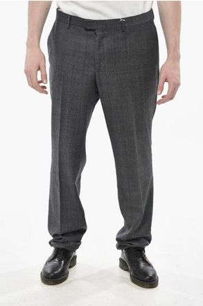 Ermenegildo Zegna Slim-Fit Wool Trousers with District Check Pattern size 56