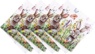 Elrene Set Of 4 Bunny Blossom Easter Napkins