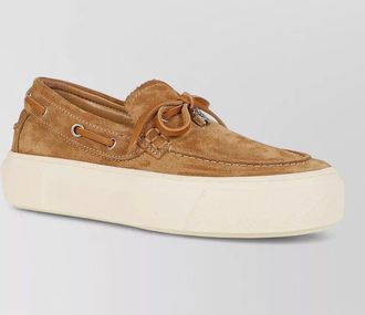 Hogan platform boat loafers rubber sole eyelets