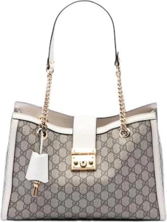Gucci Pre-owned Padlock Tote Bag - Dames - Vintage Shopper - Beige - ONE Size - Leer - Vintage