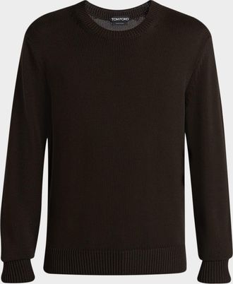 Tom Ford Mens Cotton and Silk Knit Crewneck Sweater