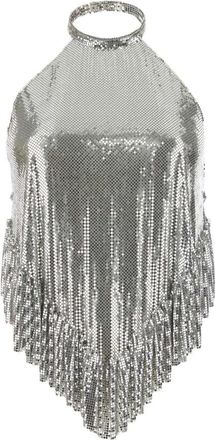Paco Rabanne Zilveren Kettingpost Top - Dames - Tops zonder mouwen - Grijs - XS - Tops