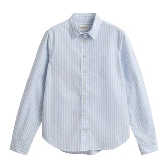 GANT Regular Fit Gestreept Poplin Overhemd - Dames - Overhemden - Blauw - L - Katoen - Overhemden