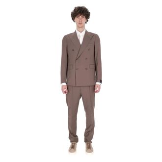Tagliatore Double Breasted Suits, male, Brown, Size: XL Vesuvio Double-Breasted Suit