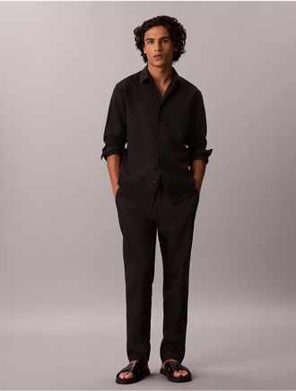 Calvin Klein Mens Linen Blend Pants - Black - 29W x 30L