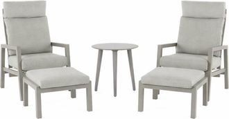 ED&Egrave;N JARD&Iacute; Conjunto de mesa y sillas de exterior mesa redonda Gris tierra