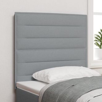 vidaXL vidaXL LED Headboard Lines Design Light Grey 90 cm Fabric