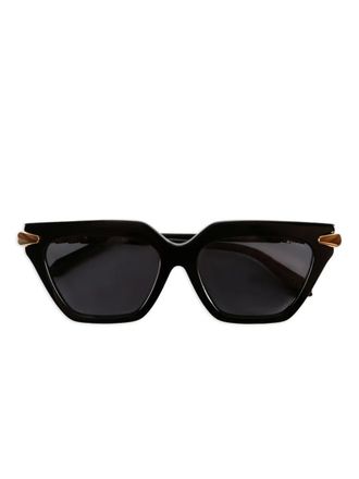 Bulgari geometric-frame sunglasses - women - Acetate - One Size - Black