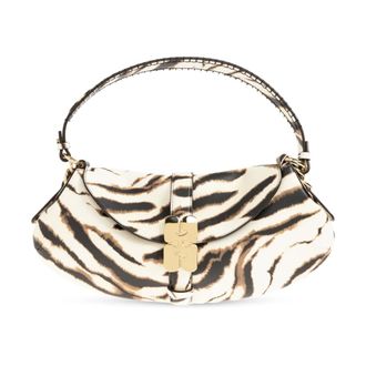 Ganni Shoulder Bags, female, Beige, Size: ONE SIZE Animal Print Bag