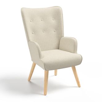 IDMarket Idmarket - Sill&oacute;n Escandinavo Ivar De Tela Beige