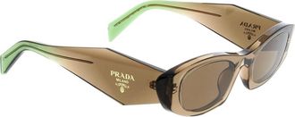 Prada Zonnebril - unisex - Zonnebrillen - Bruin - ONE Size - Leer - Accessoires