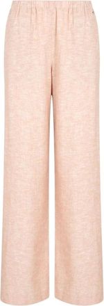 A|X Armani Exchange Linnen en katoenen Wijde pijp broek - Dames - Wijde Broeken - Roze - XL - Katoen - Broeken