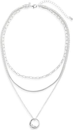 Nordstrom Rack Layered Chain Necklace in Silver at Nordstrom Rack