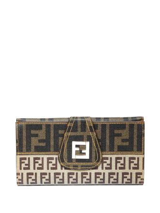 Fendi 2000s Zucchino logo-plaque wallet - Brown