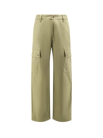 Burberry Cotton Trousers With Logo Embroidery