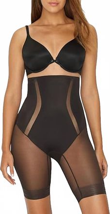 TC Fine Intimates Middle Manager Firm Control High-Waist Thigh Slimmer In Black